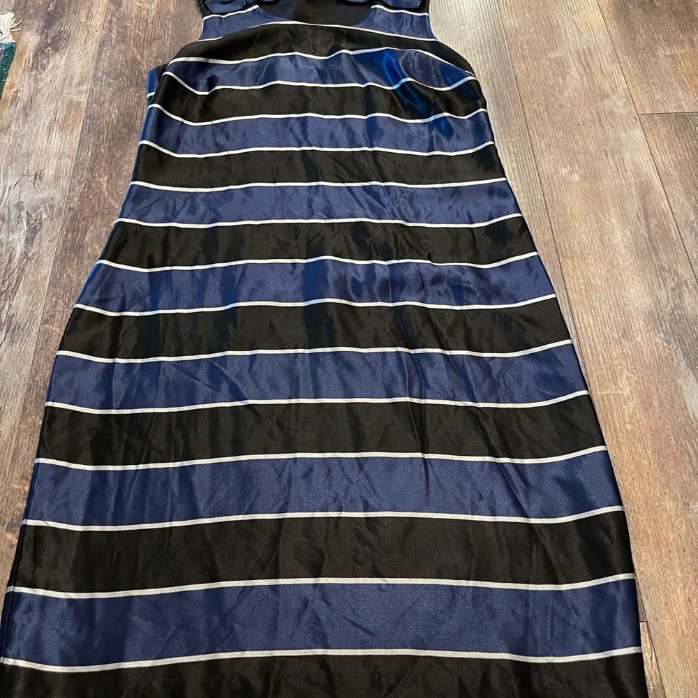 Banana Republic Striped Black and Blue Dress